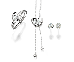 Cablecar Jewelry The Shorty Collection Set Heart Weißgold Ref. BL555A